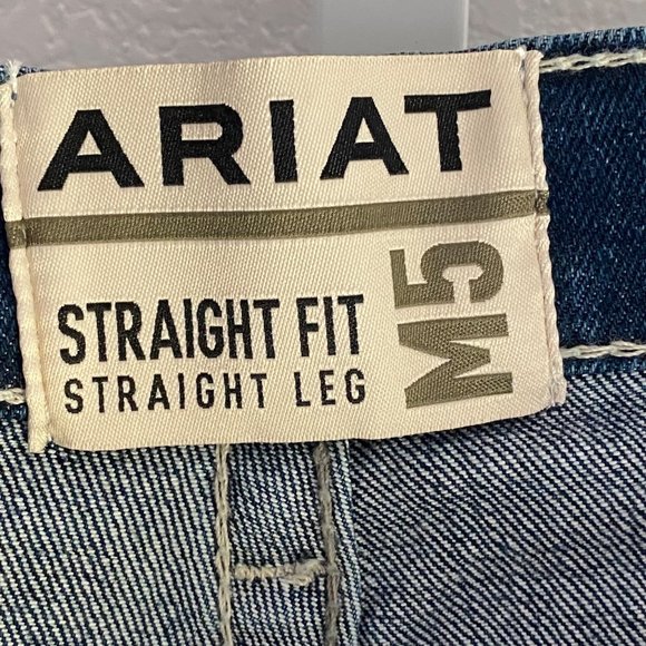ARIAT Straight Fit Straight Leg M5 Size 34 X 30 Mens Denim Jeans - Loop Lock - Picture 13 of 16